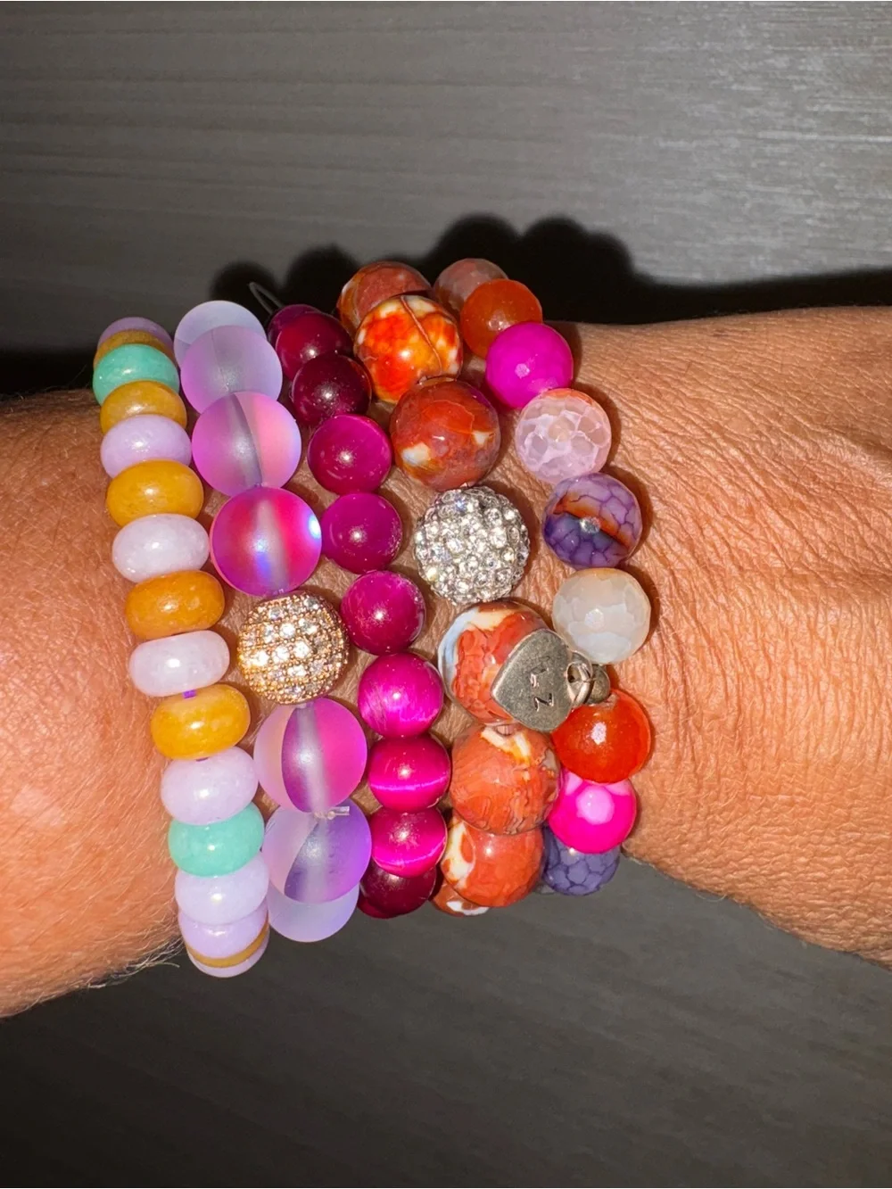 Beautiful Assorted Beaded Stretch Bracelets! All 5! All Brand New, Never Worn!
